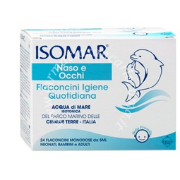 Isomar soluzione isotonica acqua mare igiene quotidiana 24 flaconcini monodose 5 ml