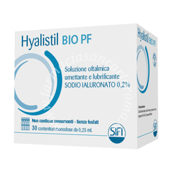 Hyalistil bio pf soluzione oftalmica phosphate free monodose a base di acido ialuronico 0,2% 30 flaconcini 0,25 ml