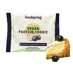Foodspring vegan protein cookie cheesecake al mirtillo 50 g
