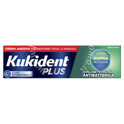 Kukident plus doppia protezione crema adesiva dentiere 40 g