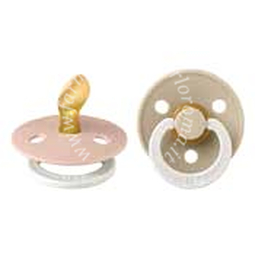 Bibs ciuccio glow colour simmetrico lattice rosa cipria/vaniglia size 1 box 2 pezzi