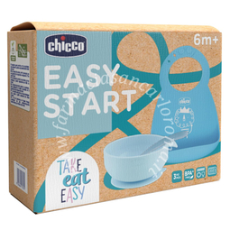 Chicco set pappa silicone 6m+ azzurro