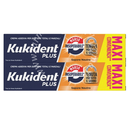 Kukident bipacco morso insuperabile crema adesiva dentiere 57 g x 2