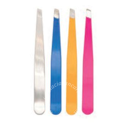 Glowy pinzette in acciaio inossidabile punta obliqua arancione 1 pezzo