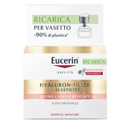 Eucerin hyaluron-filler + elasticity crema giorno rose' spf30 ricarica 50 ml