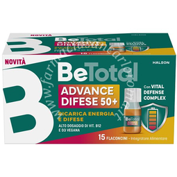 Betotal advance difese 50+ 15 flaconcini da 7 ml aroma naturale arancia con edulcoranti senza zuccheri senza glutine naturalmente privo di lattosio