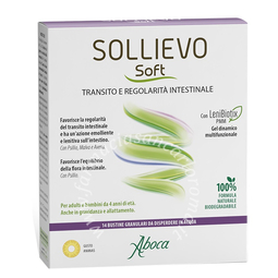 Aboca sollievo soft 14 bustine granulari da 3,8 g senza glutine senza lattosio senza zuccheri aggiunti
