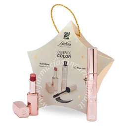 Kit natale 2022 defence color nutri shine rossetto brillante n210 rouge 3 ml + mascara 3d 11 ml