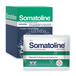 Somatoline 0,1% + 0,3% emulsione cutanea  0,1% + 0,3% emulsione cutanea 15 bustine 