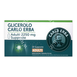 Glicerolo carlo erba adulti 2,250 g supposte 18 supposte