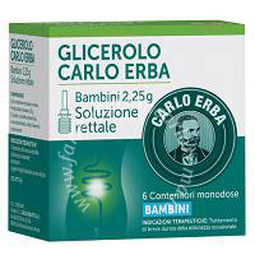 Glicerolo carlo erba bambini 2,25 g soluzione rettale 6 contenitori monodose con camomilla e malva