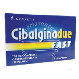 Cibalgina due fast 200 mg compresse gastroresistenti fast 200 mg compresse gastroresistenti 12 compresse
