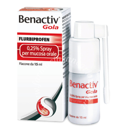 Benactiv gola  0,25%  spray per mucosa orale flaconcino 15 ml 
