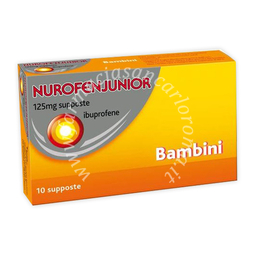 Nurofenjunior 125 mg supposte bambini  125 mg supposte 10 supposte in blister al 