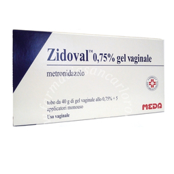 Zidoval 0,75% gel vaginale tubo al da 40 g con 5 applicatori