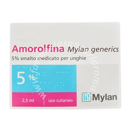 Amorolfina mylan generics 5% smalto medicato per unghie  5% smalto medicato per unghie 1 flacone in vetro da 2,5 ml 