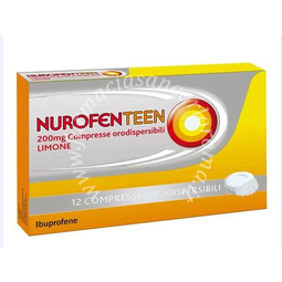 Nurofenteen, 200 mg compresse orodispersibili limone 200 mg compresse orodispersibili 12 compresse orodispersibili limone in blister pvc/al/poliamide/al