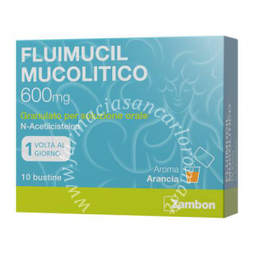 Fluimucil mucolitico 600 mg granulato per soluzione orale senza zucchero, 10 bustine