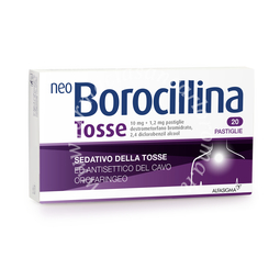 Neo borocillina tosse 10 mg + 1,2 mg pastiglie 10 mg + 1,2 mg pastiglie 20 pastiglie in blister pvc-pe-pvdc/al
