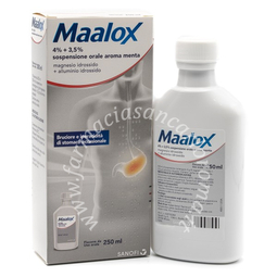 Maalox 4% + 3,5% sospensione orale aroma menta 250 ml