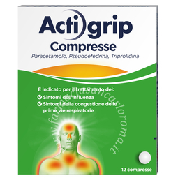 Actigrip 2,5 mg/ 60 mg/ 500 mg compresse 2,5 mg/60 mg/500 mg compresse 12 compresse in blister al/pvc/pvdc