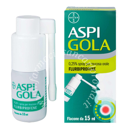 Aspi gola 0,25% collutorio aspi gola 0,25% spray per mucosa orale  0,25% spray per mucosa orale flacone da 15 ml 