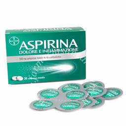 Aspirina dolore e infiammazione 500 mg  500 mg compresse rivestite 20 compresse in blister al/pe/carta 