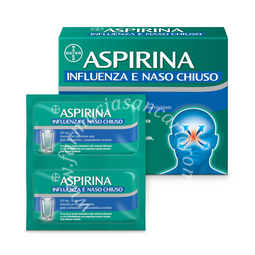 Aspirina influenza e naso chiuso 500 mg / 30 mg granulato per sospensione orale 10 bustine