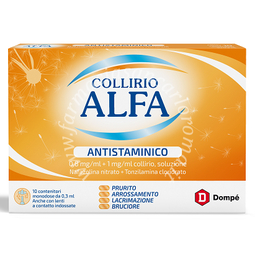 Collirio alfa antistam  0,8 mg/ml + 1 mg/ml collirio, soluzione 10 contenitori monodose 0,3 ml 