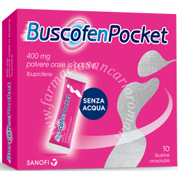 Buscofenpocket 400 mg polvere orale in bustina 400 mg polvere orale in bustina 10 bustine monodose in pap/al/meea