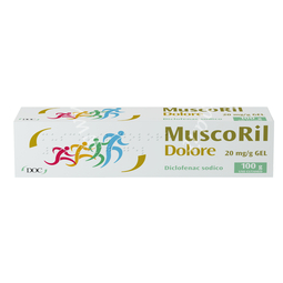 Muscoril dolore 20 mg/g gel  diclofenac, corrispondente a diclofenac sodico (come diclofenac dietilammina) 1 tubo in pe/al/pe da 100 g