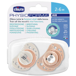 Chicco succhietti air rosa silicone 2-6 mesi 2 pezzi