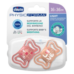 Chicco succhietto light rosa silicone 16-36m 2 pezzi