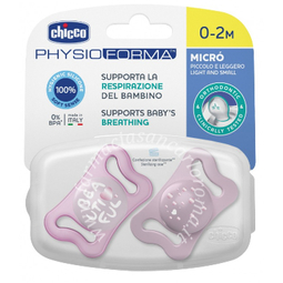 Chicco succhietto micro girl silicone 0-2m 2 pezzi