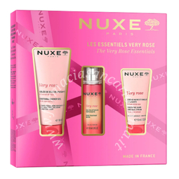 Nuxe coffret very rose 2025 1 softening shower gel 100 ml + 1 rose fragrant water 30 ml + 1 hand and nail cream 50 ml