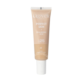 Glover perfect skin + acido ialuronico spf 25 finish natural & glow 02 fondotinta 30 ml
