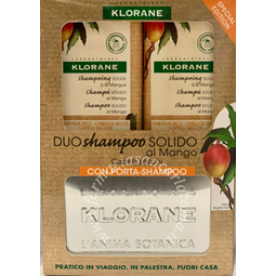 Klorane duo shampoo solido mango 80 g + portashampoo