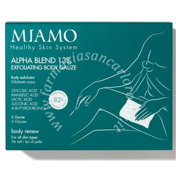 Miamo body renew alpha blend 13% exfoliating body gauze inbevute 6 buste