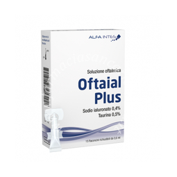 Soluzione oftalmica oftaial plus acido ialuronico 0,4% e taurina 15 flaconcini richiudibili da 0,6 ml