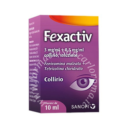 Fexactiv 3 mg/ml + 0,5 mg/ml collirio, soluzione  3 mg/ml + 0,5 mg/ml collirio, soluzione  1 flacone ldpe da 10 ml