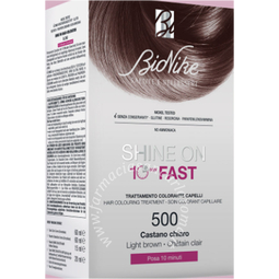 Bionike shine on fast trattamento colorante capelli castano chiaro 500 flacone 60 ml + tubo 60 ml