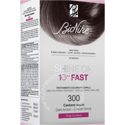 Bionike shine on fast trattamento colorante capelli castano scuro 300 flacone 60 ml + tubo 60 ml