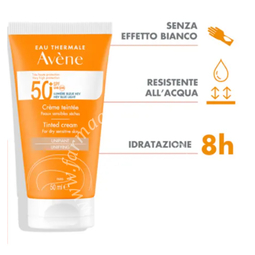 Eau Thermale Avène solare crema spf50+ colorata nuova formula 50 ml