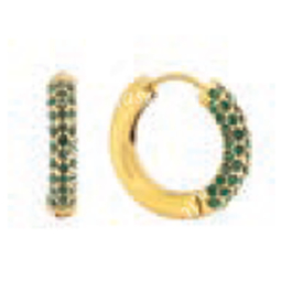 Atelier frattina 56 orecchino cerchio oro pietre verdi