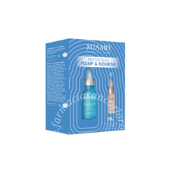 Miamo cofanetto 2025 plump & hydra 1 rughe di disidratazione hyaluronic acid lh serum 30 ml + 1 nourish 3 biotic 10 ml