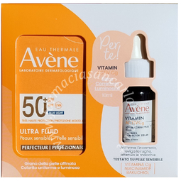 Eau thermale avene solare ultra fluid perf spf50+ 50 ml + vitamin activ cg siero 10 ml