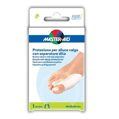 Protezione master-aid per alluce valgo con separatore dita integrato 1 pezzo