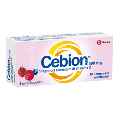 Cebion masticabile senza zucchero vitamina c 500 mg 20 compresse