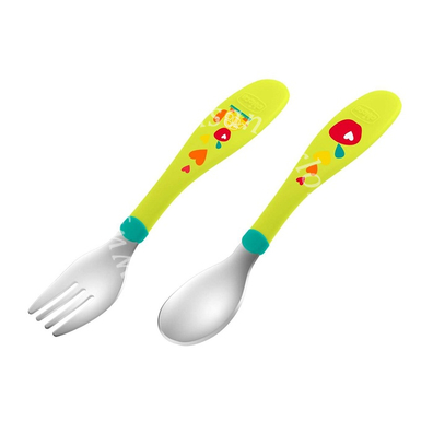 Chicco posate inox 18m+ verde