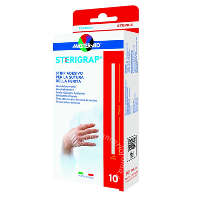 Master-aid sterigrap strip adesivo sutura ferite 75x3 mm 10 pezzi
